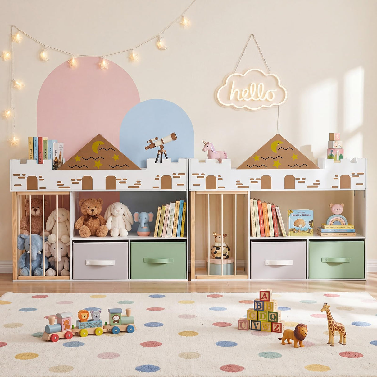 HONEY JOY Toy Storage Organizer with Stuffed Animal Storage