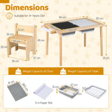 HONEY JOY Kids Sensory Table and Chair Set with Adjustable Height for 3+