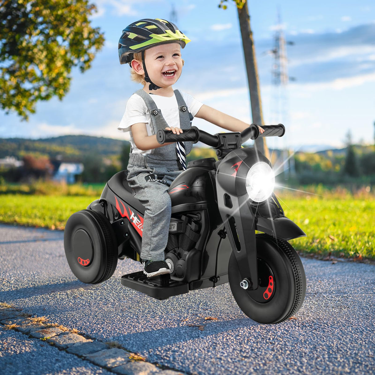 HONEY JOY Kids Motorcycle 6V Battery Powered Ride on Motorbike with Bubble Maker