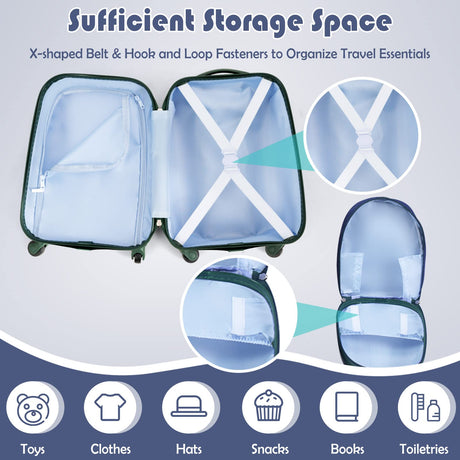 16” Toddlers Carry-on Suitcase & 13” Backpack Set