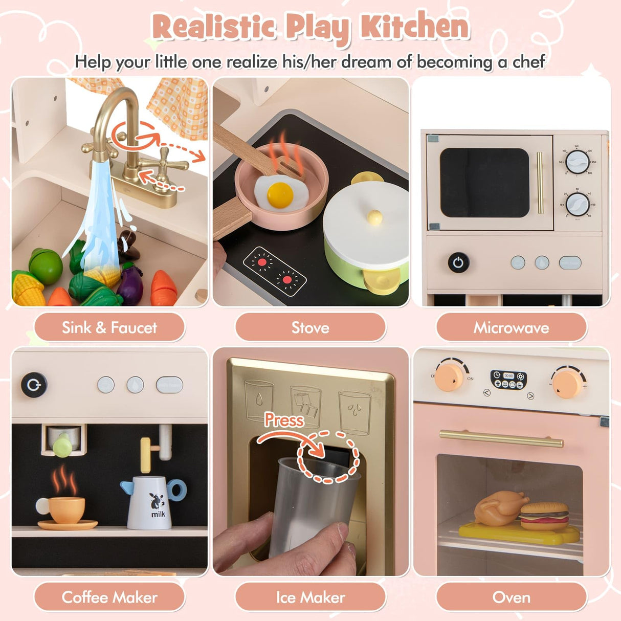 HONEY JOY Kids Kitchen Playset