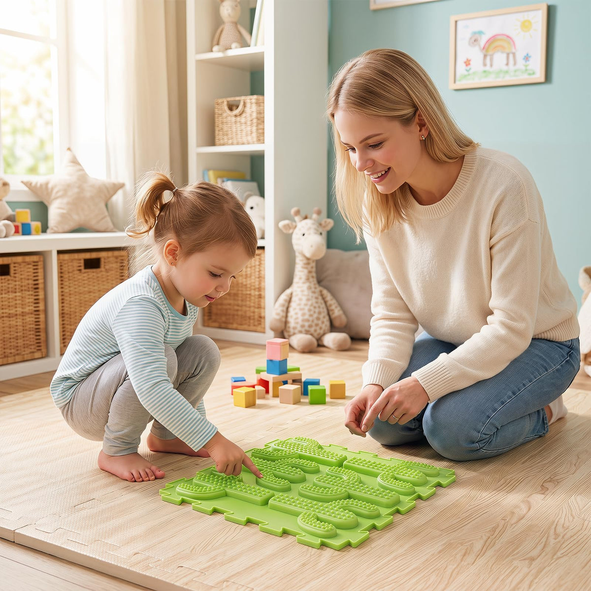 HONEY JOY 6 PCS Sensory Mats for Child Aged 3+ Years Old & Adults