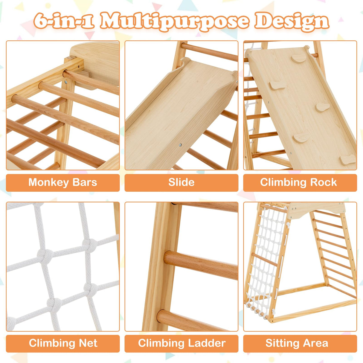 HONEY JOY 6-in-1 Jungle Gym Climber