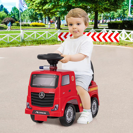 HONEY JOY Mercedes-Benz Licensed Kids' Ride On Truck, Push Fire Engine