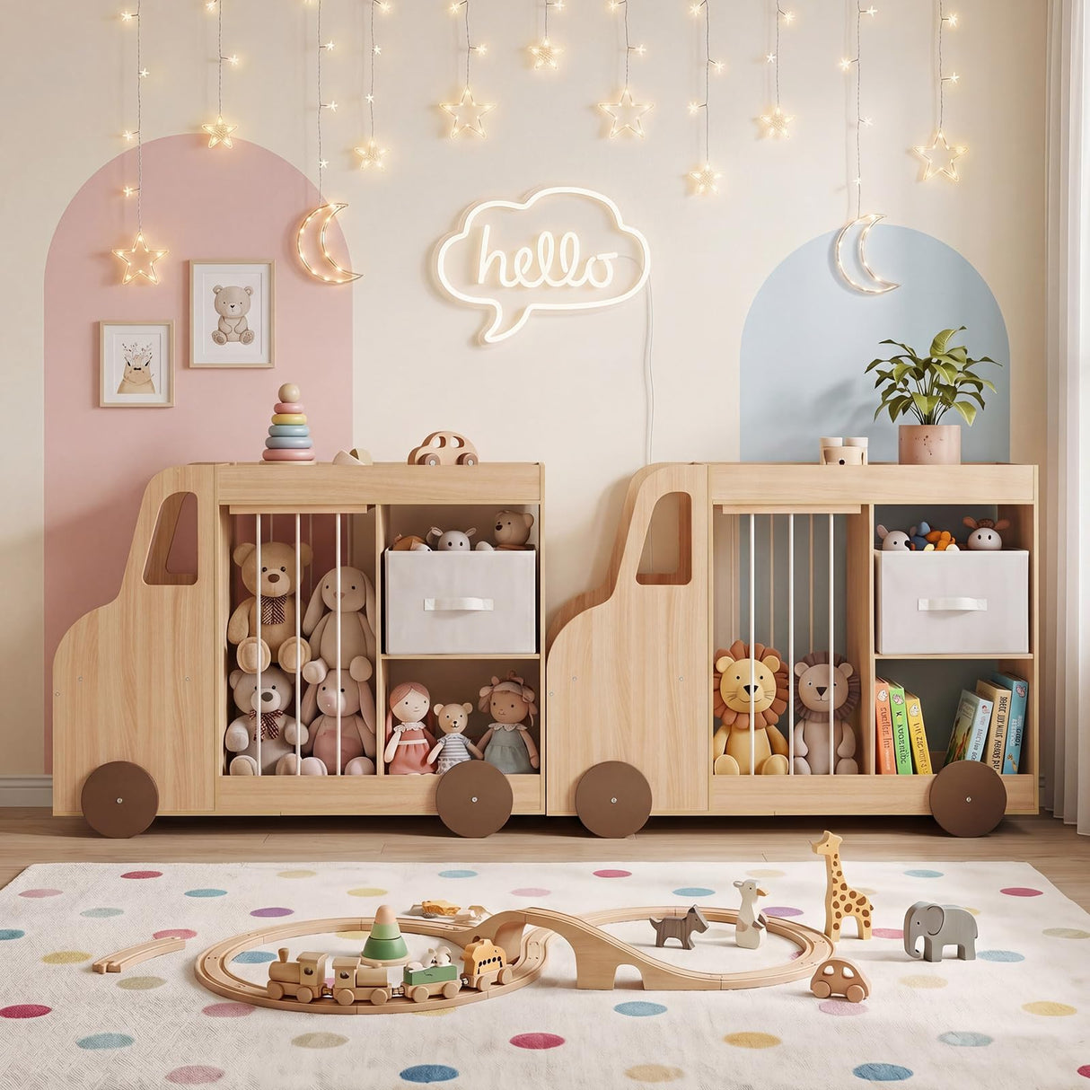 HONEY JOY Toy Storage Organizer with Stuffed Animal Storage