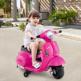 Licensed Vespa Kids Ride on Motorcycle with LED Headlight and Horn Sound