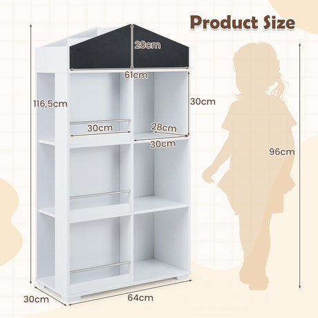 HONEY JOY House Shaped Kids Bookshelf, Toy Storage Organizer