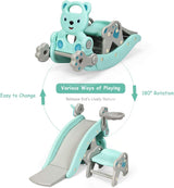 HONEY JOY 4-in-1 Kids Rocking Horse, Portable Toddler Ride On Rocking Toy with Slide