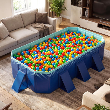 Foldable Swimming Pool,Non-Inflatable Around Ground Pool w/24 Wall Panels