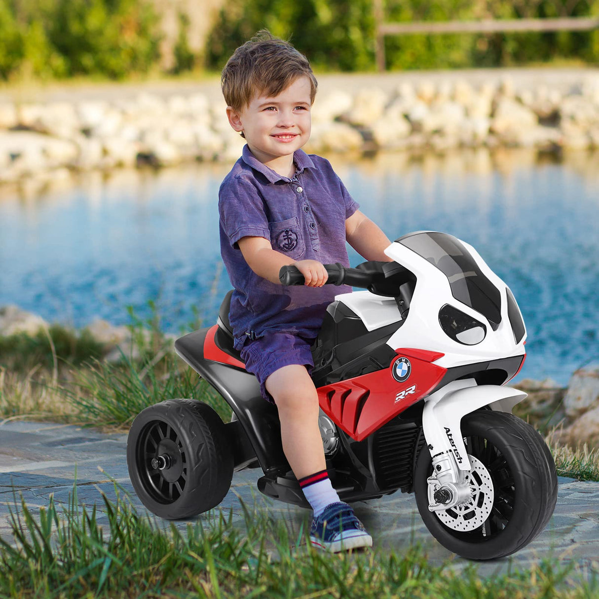 HONEY JOY Electric Ride on Motorcycle Licensed BMW 6V Battery Powered Toy