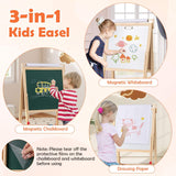 BABY JOY 3 in 1 Easel for Kid, Height Adjustable Wooden Art Easel