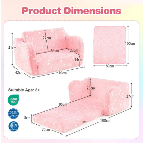 Glow in The Dark Toddler Chair with Blanket