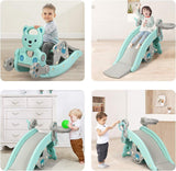 HONEY JOY 4-in-1 Kids Rocking Horse, Portable Toddler Ride On Rocking Toy with Slide