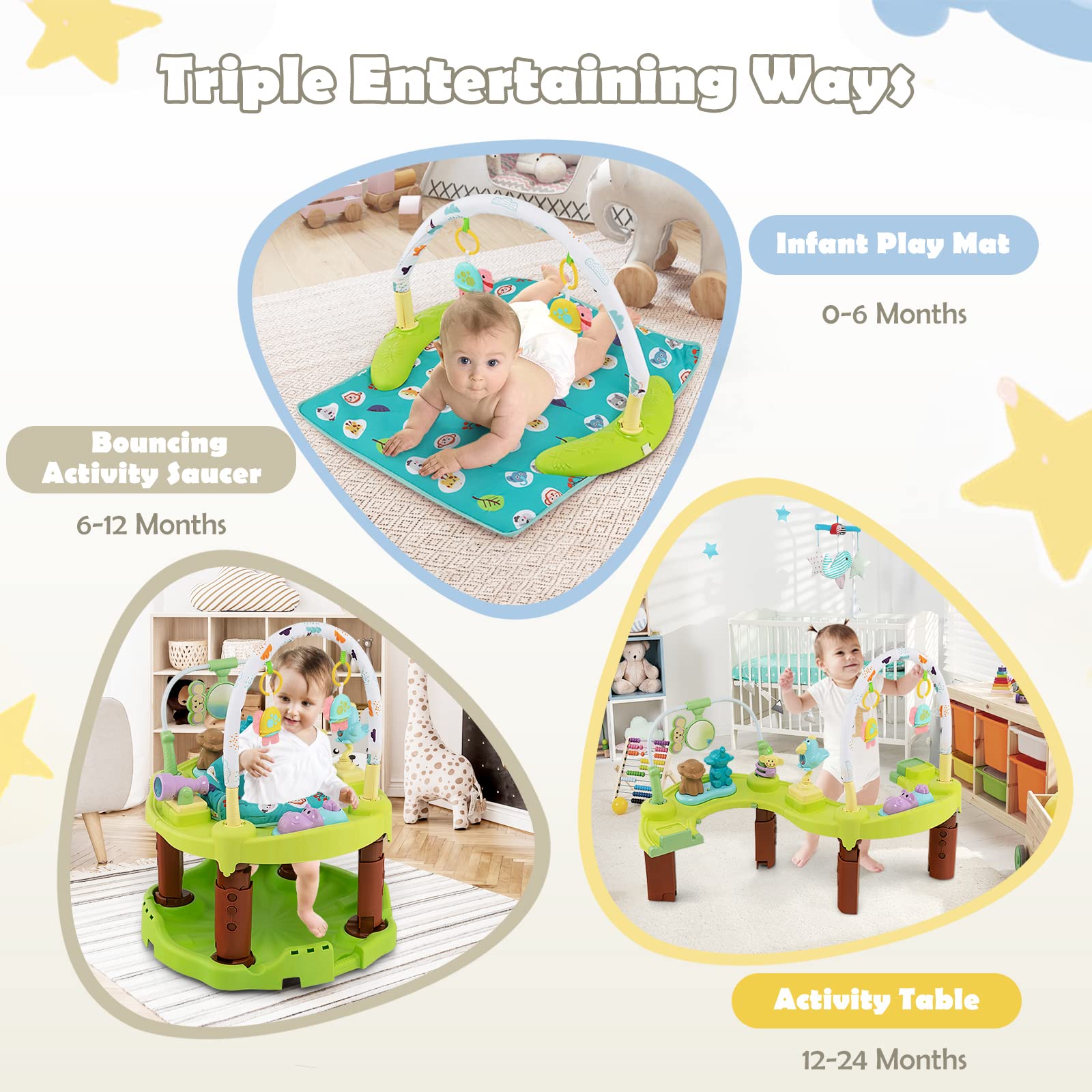 BABY JOY Baby Jumper Activity Center 3 in 1 Activity Center Table I Babyjoy