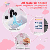 House-Shaped Play Kitchen, Kids Kitchen Playset