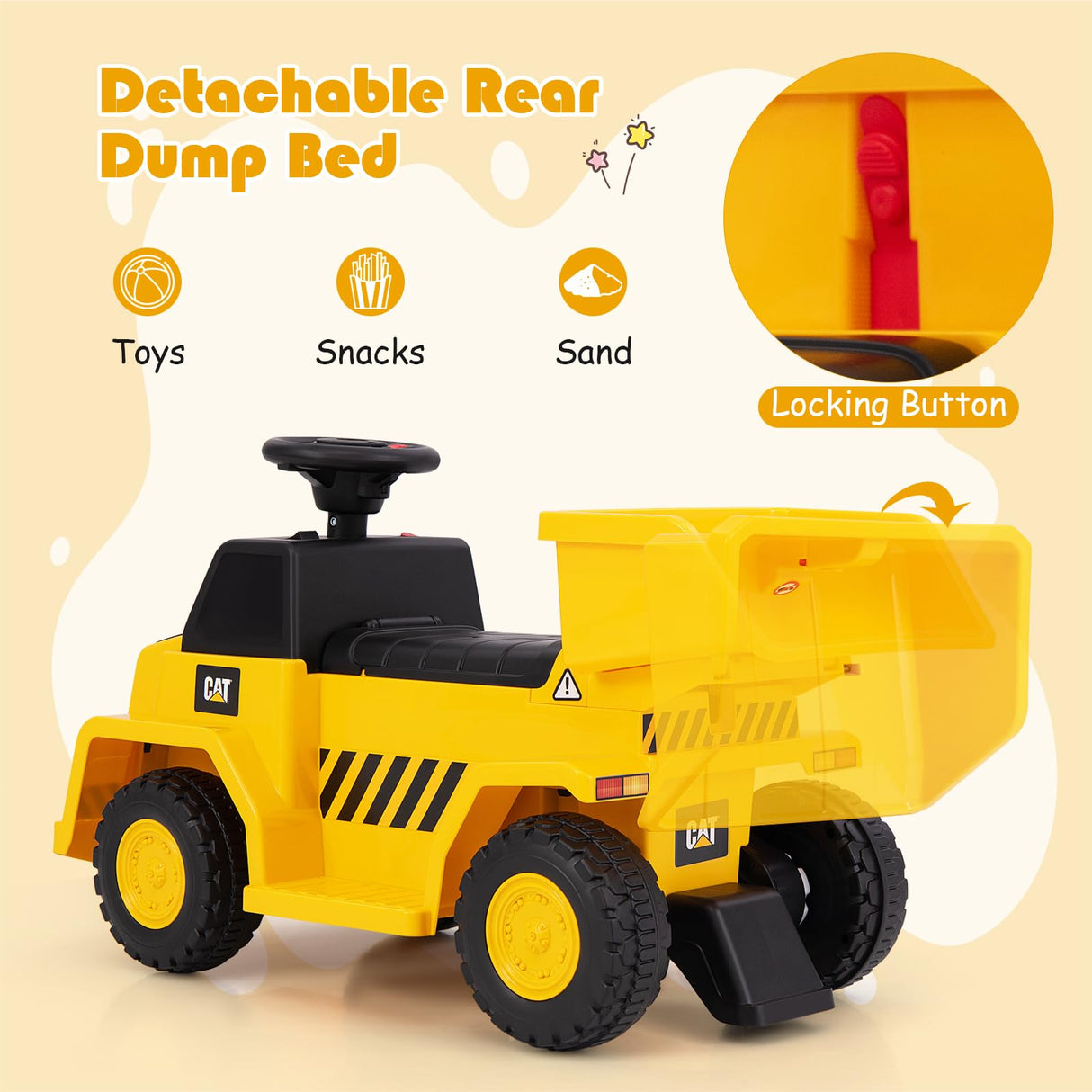 HONEY JOY Licensed Caterpillar Ride on Dump Truck