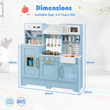 HONEY JOY Kids Kitchen Playset, Wooden Pretend Play Kitchen