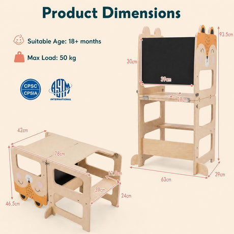 BABY JOY 3-in-1 Toddler Kitchen Step Stool