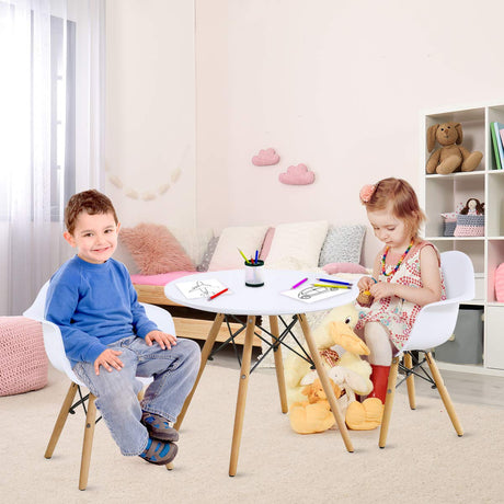 HONEY JOY 3-Piece Kids Table and Chair Set, Kids Mid-Century Modern Table Set for Toddler Children