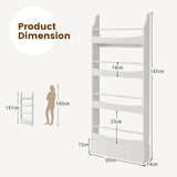 4-Tier Kids Bookcase with 2 Anti-Tipping Kits & Guardrails