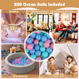 BABY JOY Round Foam Ball Pits, Ball Pits for Toddlers 105cm x 24cm w/Sponge Filling