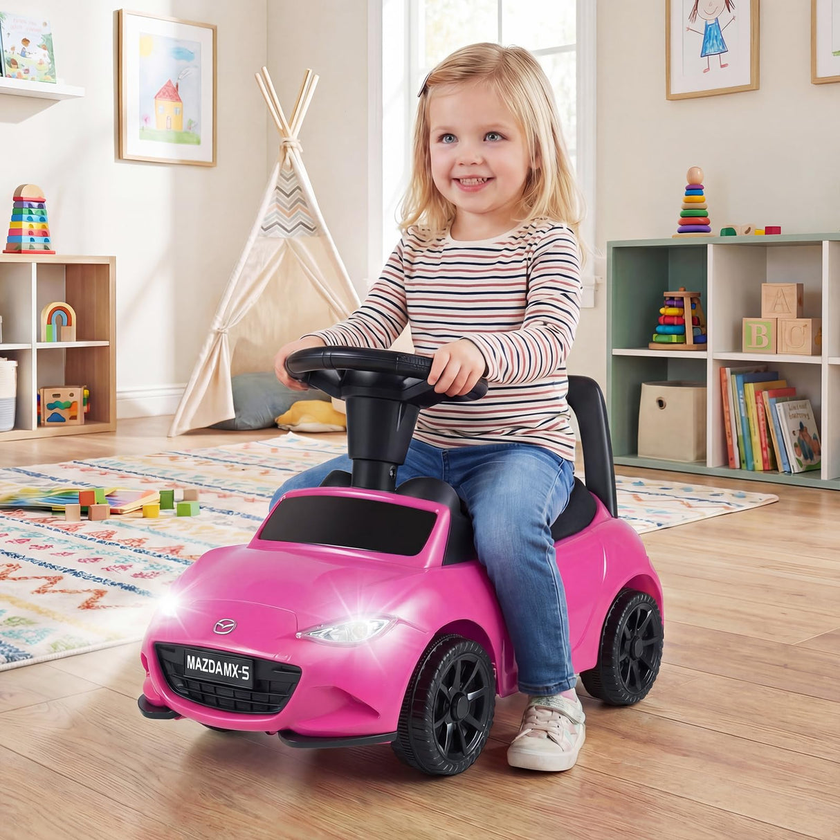 HONEY JOY Toddler Ride on Toy, Foot to Floor Kid Sliding Car with Under-Seat Storage
