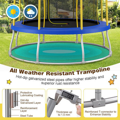 HONEY JOY 8FT Kids Trampoline, Galvanized Steel Frame, Weight Capacity 193KG