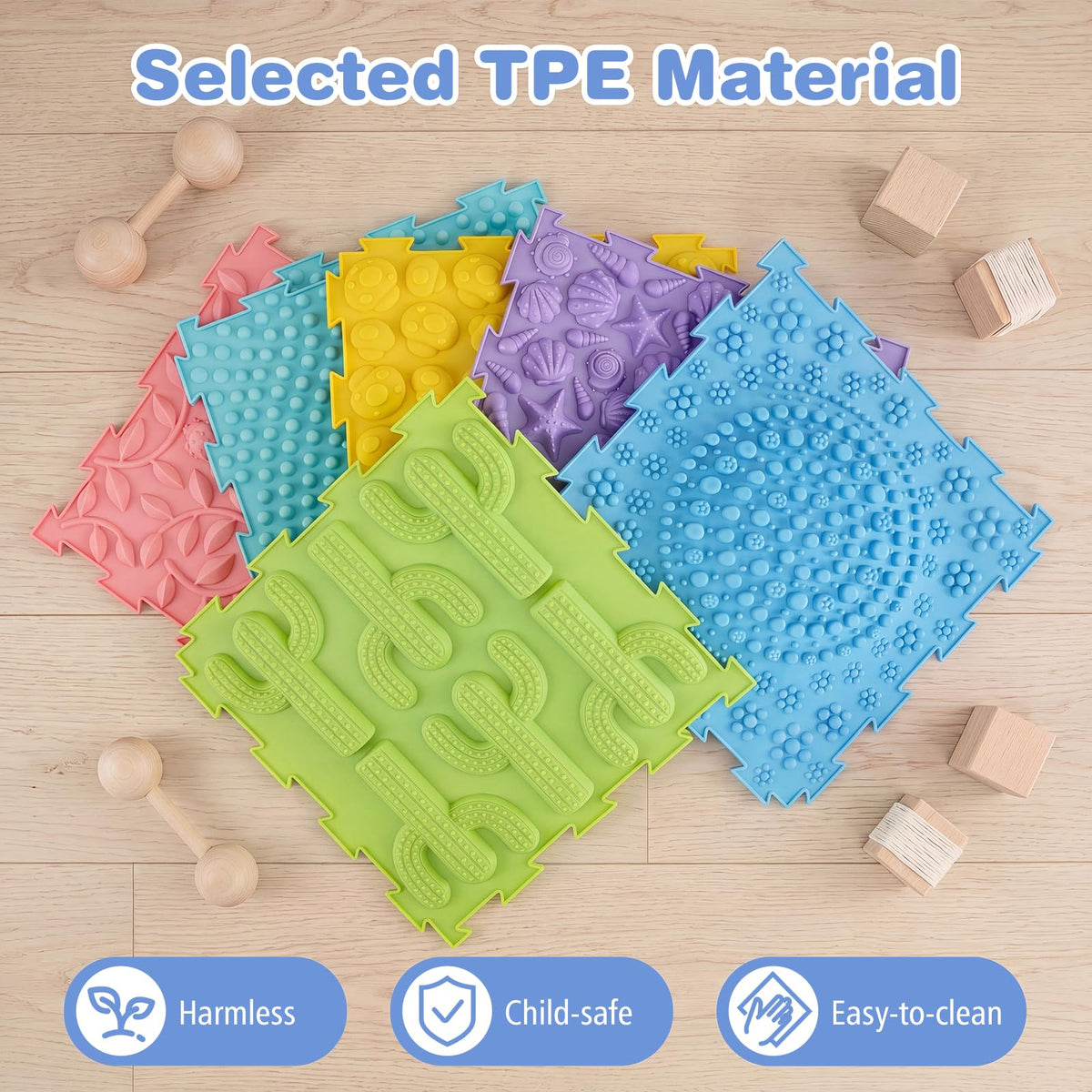 HONEY JOY 6 PCS Sensory Mats for Child Aged 3+ Years Old & Adults