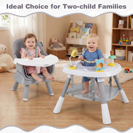 BABY JOY 15-in-1 Convertible Baby High Chair, Activity Center with 3 Fun Toys