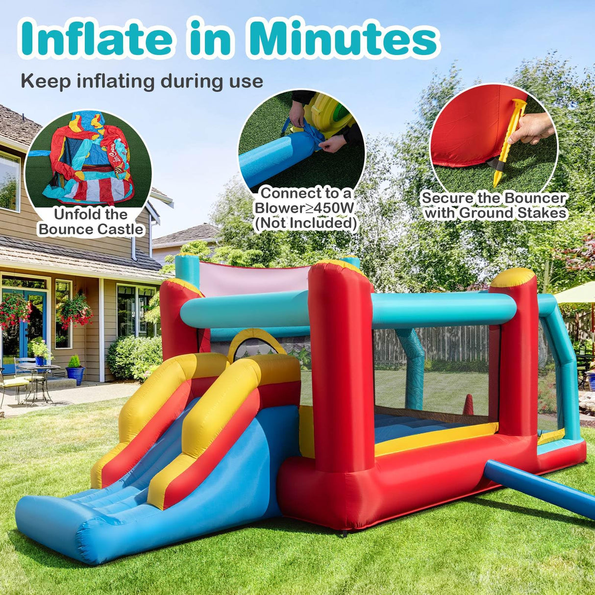 HONEY JOY 5-in-1 Ice Cream Jumping Castle