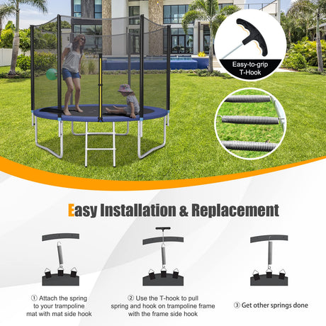 HONEY JOY 20 Pack Trampoline Springs, 14 cm Heavy Duty Replacement Trampoline Springs