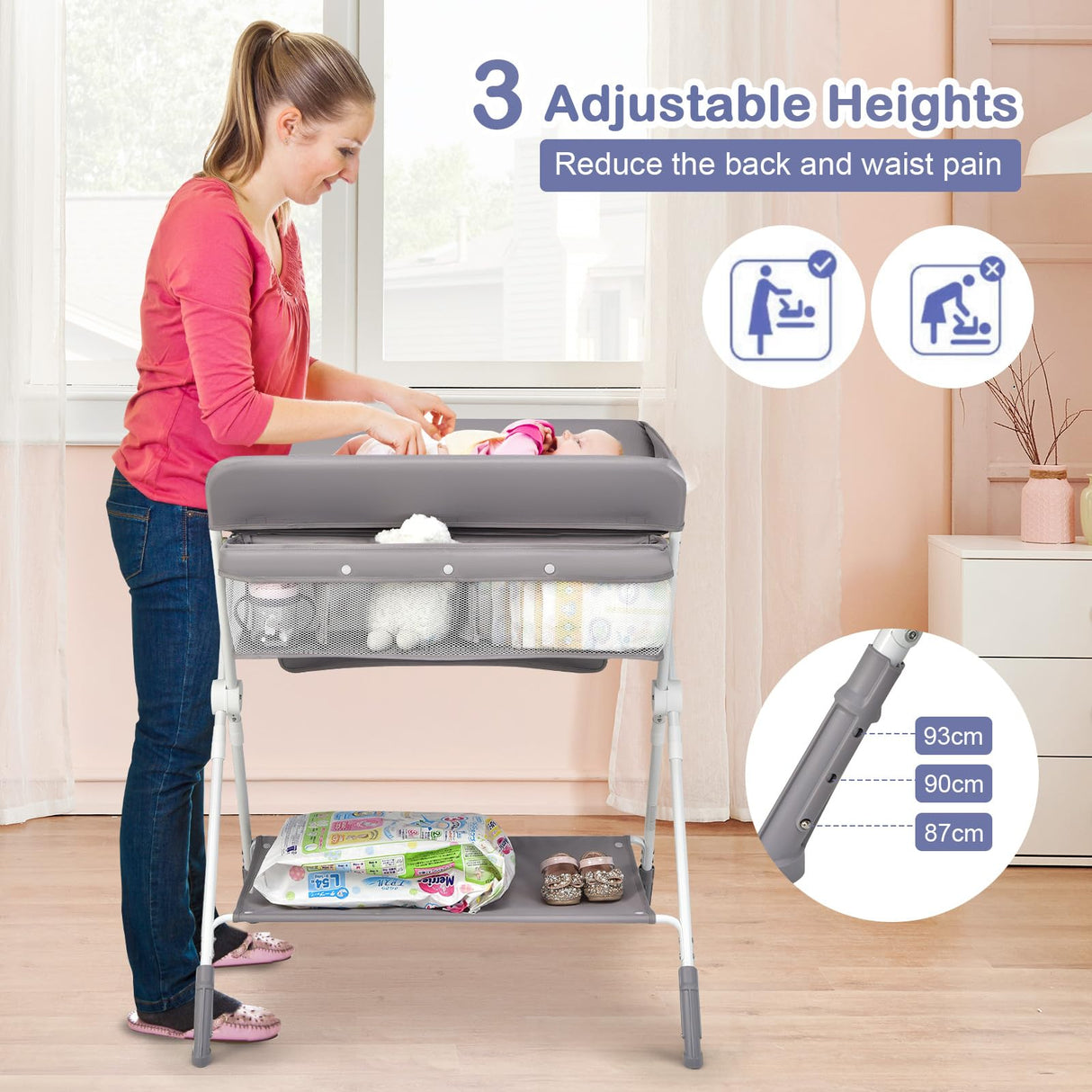 BABY JOY Foldable Baby Changing Table
