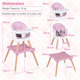 BABY JOY 9-in-1 Convertible High Chair, Kids Table and Chair Set