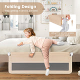 150 x 55 cm Bed Rail Guard for Toddlers, Beige - BABY JOY