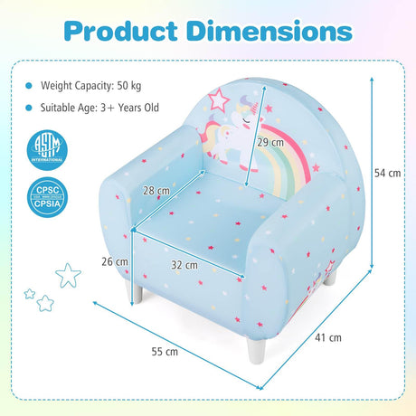 HONEY JOY Kids Sofa, Toddler Upholstered Armchair