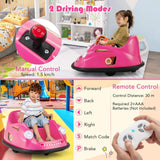 12V Electric Kids Ride on Bumper Car with Remote Control for Toddlers 2-5 Years Old