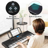 61-Key Portable Electronic Keyboard Piano with Stand and Stool