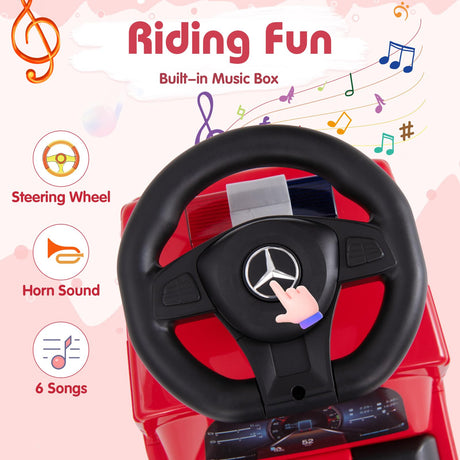 HONEY JOY Mercedes-Benz Licensed Kids' Ride On Truck, Push Fire Engine