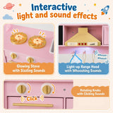 HONEY JOY Wooden Play Kitchen for Kids Toddlers w/Storage