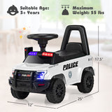 Ride On Push Police Car, Toddler Foot-to-Floor Sliding Toy with Siren