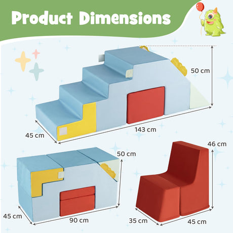 BABY JOY Kids Climb & Crawl Playset, Toddler Climber with Slide & Stairs