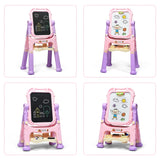 BABYJOY Art Easel for Kids, Height Adjustable 360° Rotate Double Sided Standing Art Drawing Board