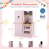Dual-Sided Kids Play Kitchen, Wooden Kitchen Playset
