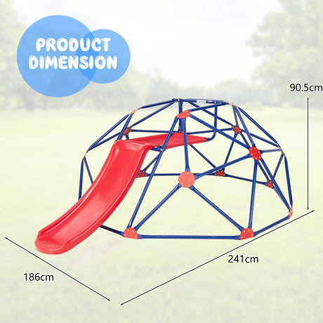 HONEY JOY Climbing Dome & Play Set, 8FT Geometric Dome Climber