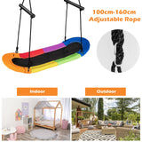 Outdoor Platform Tree Swing with Soft Handles and Adjustable Height