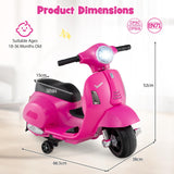 Licensed Vespa Kids Ride on Motorcycle with LED Headlight and Horn Sound