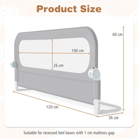 BABY JOY 120 cm Foldable Bed Rail for Toddlers