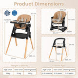 BABY JOY 7-in-1 Convertible Foldable Baby High Chair w/Adjustable Tray