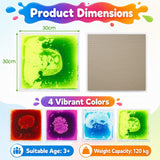 HONEY JOY Glow-in-the-Dark Liquid Sensory Floor Tiles for Toddlers