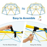 HONEY JOY Kids 10FT Climbing Dome with Swing w/Slide